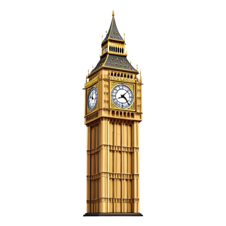 Cinematic Realistic Big Ben Landmark Emoji, showcasing the historic clock tower in exquisite detail rendered with dynamic lighting and rich textures that highlight its timeless grandeur. sticker