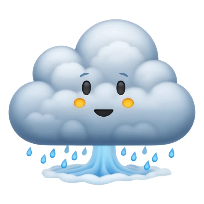 3D render of Fog, miniature weather phenomenon, volumetric particle effects,dense blue-grey cloud bank obscuring the ground, elemental energy, emoji style, isolated on white background --v 6.0. sticker