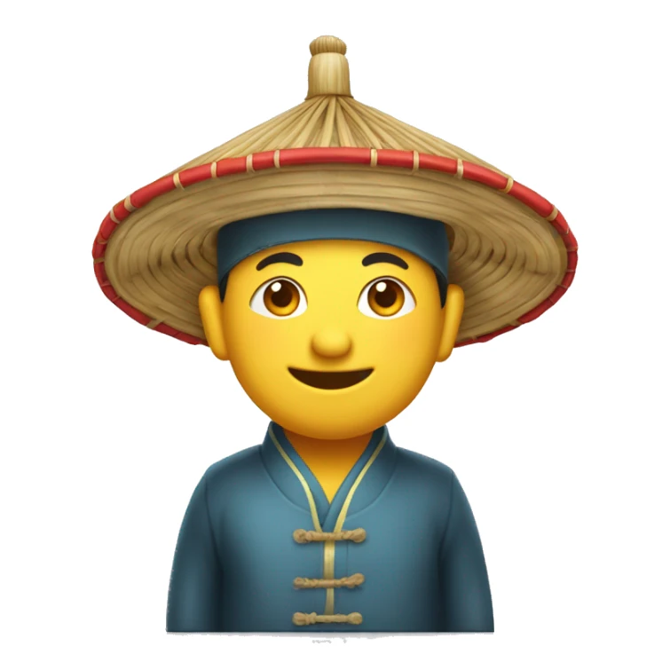 chinois avec un chapeau traditionnel sur la tête  sticker