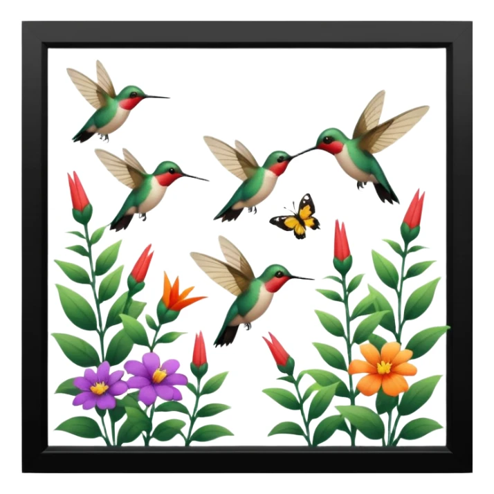 Donde danzan las mariposas y los colibrís sticker