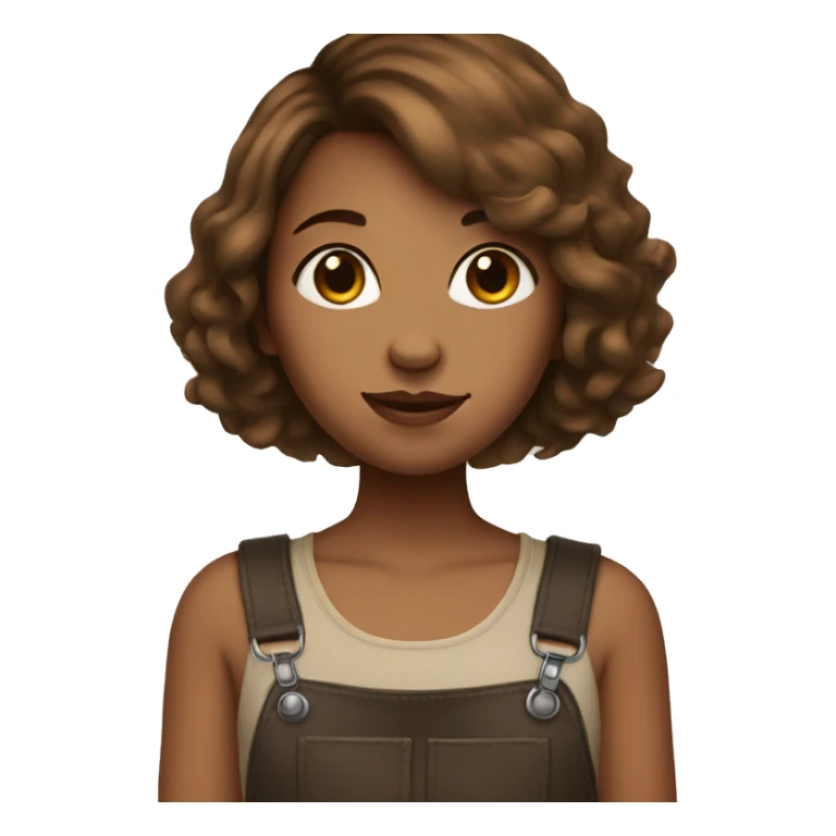 A girl with brown bob haircut, she paint sticker