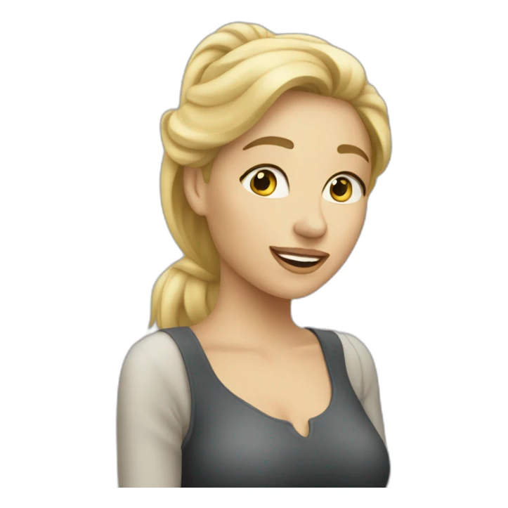Blonde woman answerig phonecall sticker
