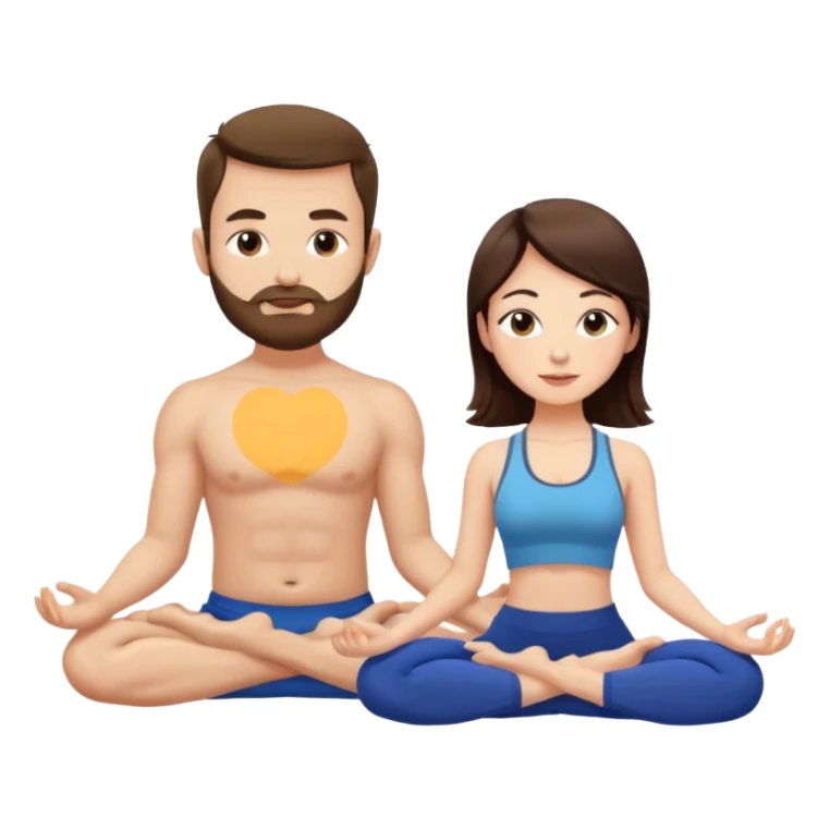 scottish man with stubble, brunette woman doing yoga sticker