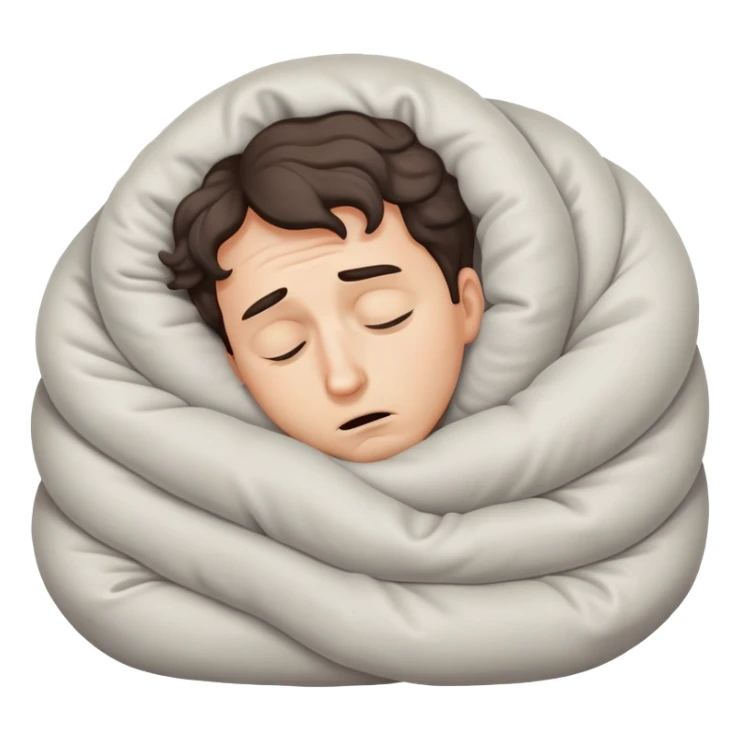 Scared man sitting curled up on himself, hidding his eyes sticker