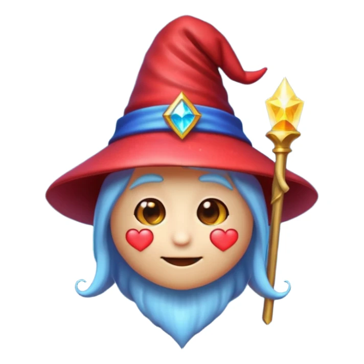 heart emoji with a wizard hat and magical sparkles sticker