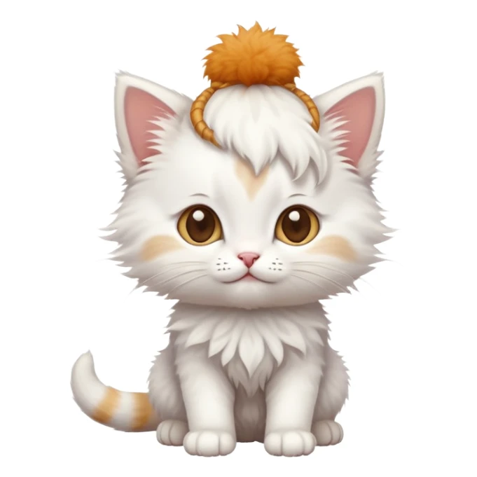White kitten with some ginger on its head full body photo sticker