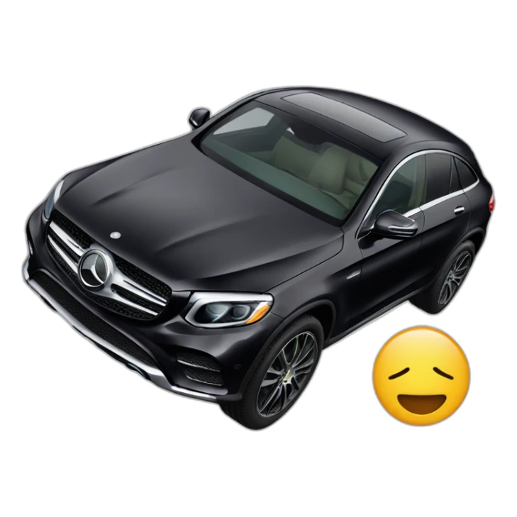 Woman driving a black Mercedes GLC coupe sticker