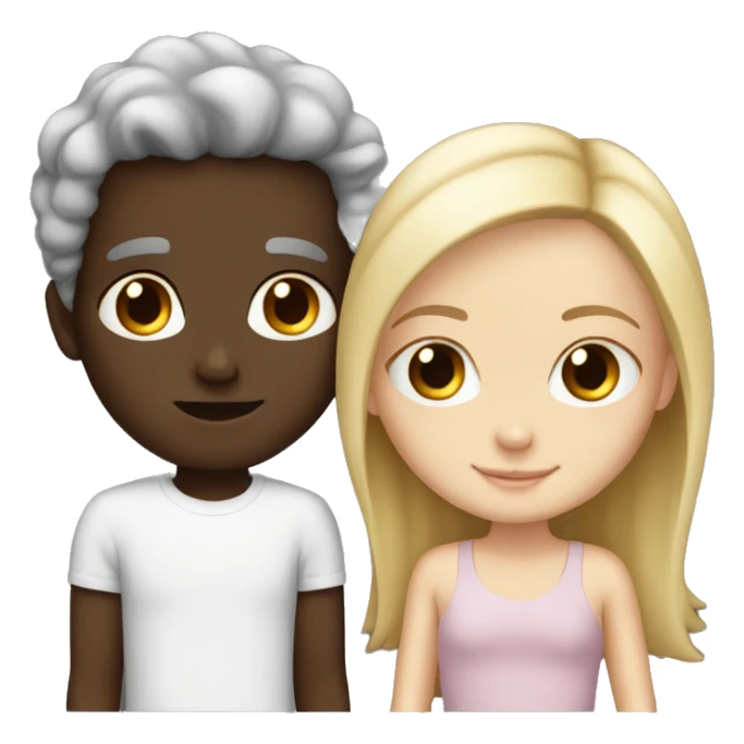 White girl black boy in love sticker
