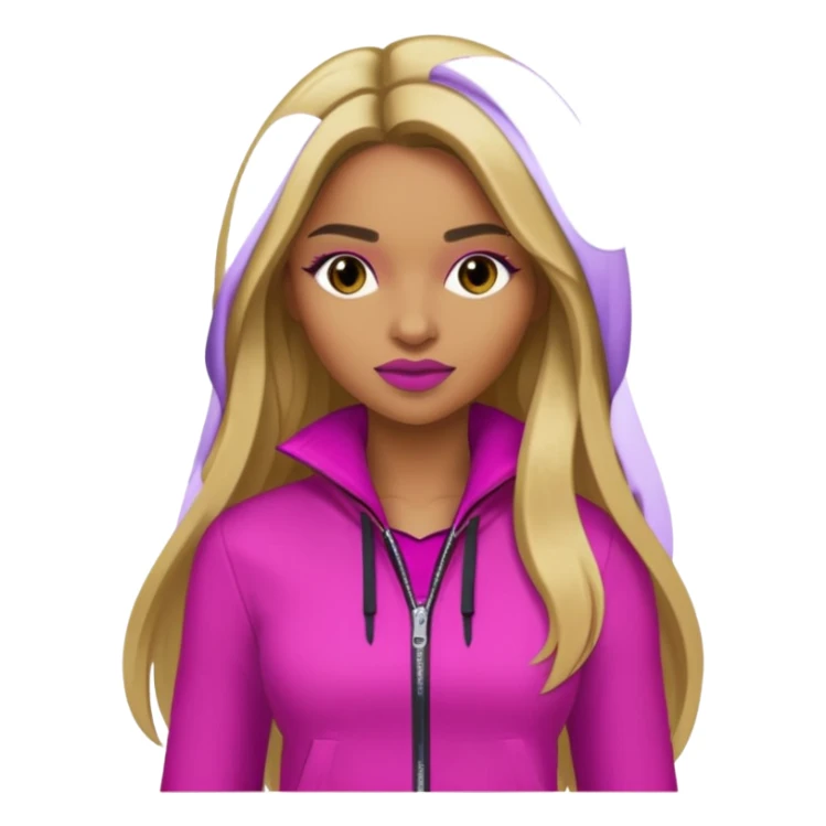 Ciara with long dark blonde hair magenta outfit sticker