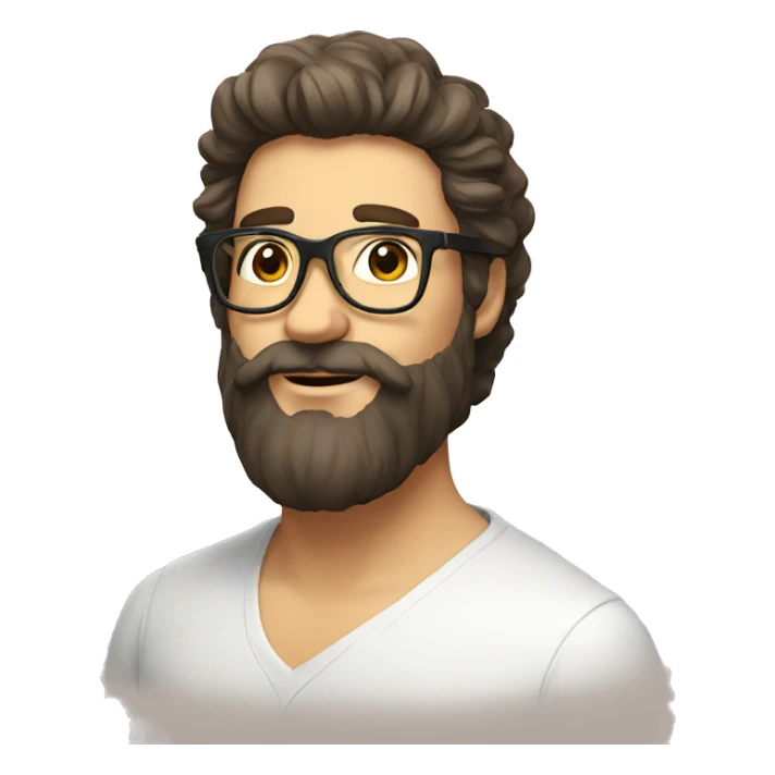 French Bearded person majestic with glasses sticker