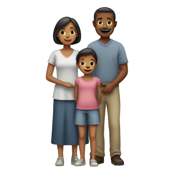 Girl, boy father and mother  sticker