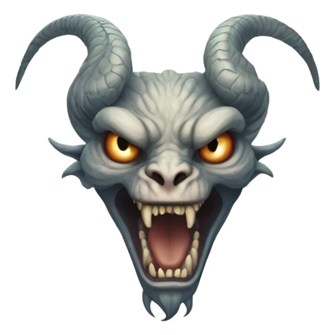 garuda snake demon who resembles a baphomet cat creature with fangs sticker