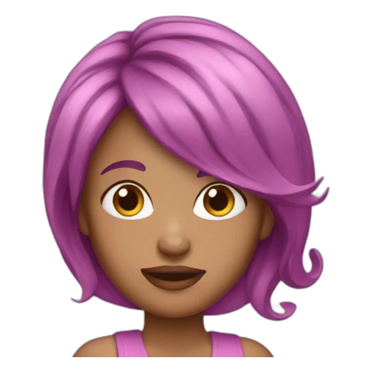 woman pink purple hair sticker