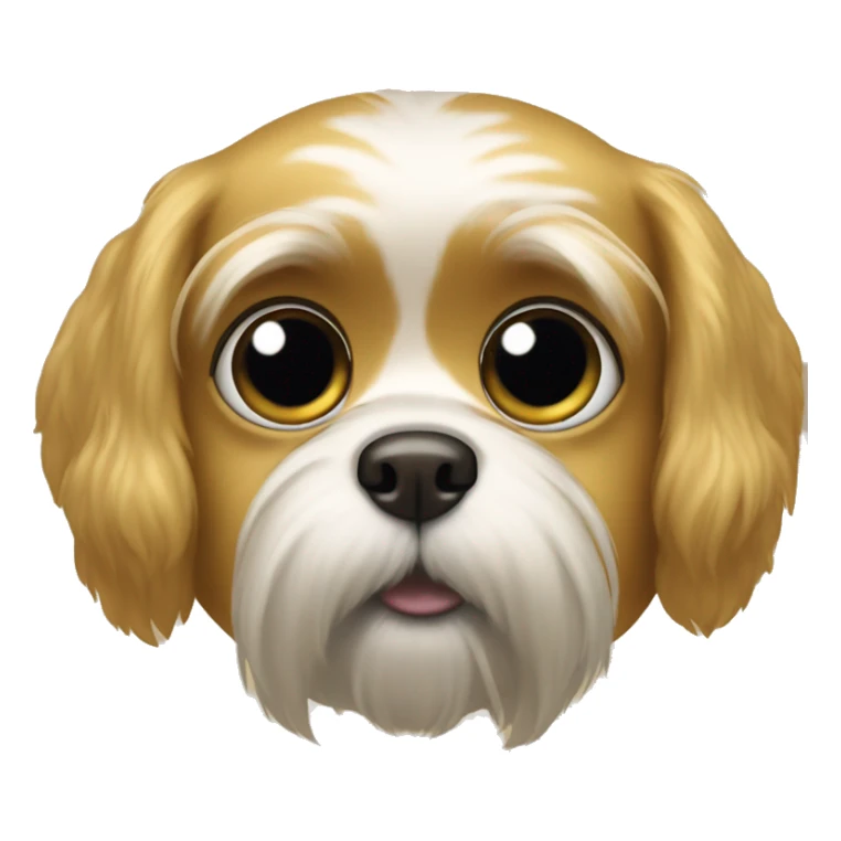 Gold shitzu with big eyes and small nose sticker