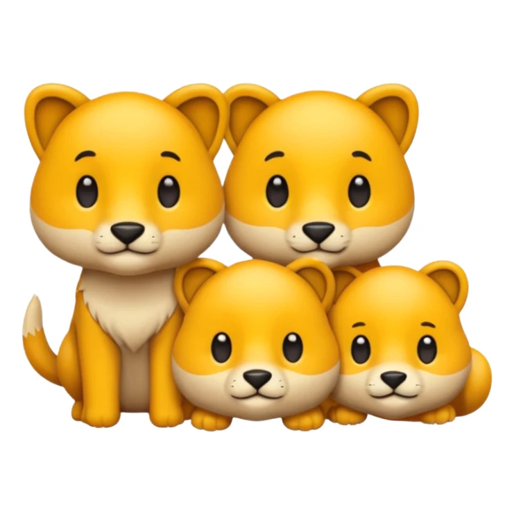 animal group with one male and two females sticker
