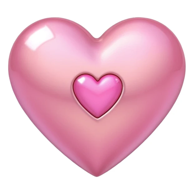 gold heart with one mini pink heart inside of it  sticker