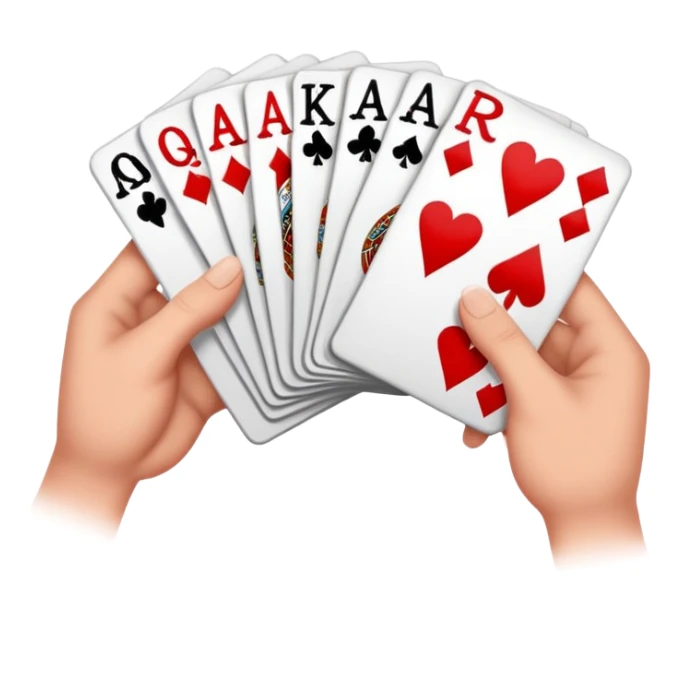 Canasta card game with a red and black canasta and player hands sticker