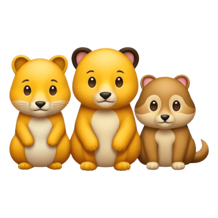 animal group with one male and two females sticker