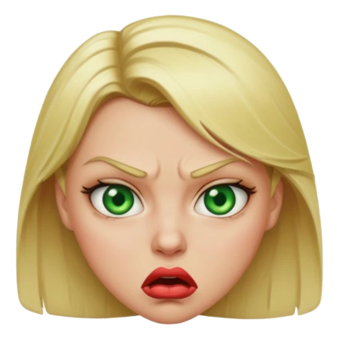 Make a blonde angry girl with big lips sticker