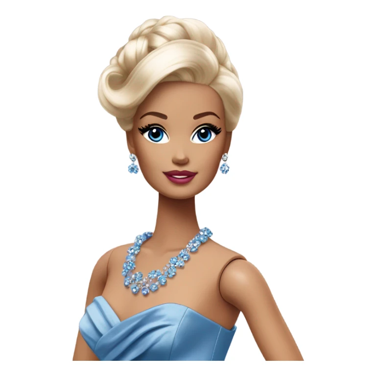Silkstone Barbie in beautiful blue evening gown  sticker