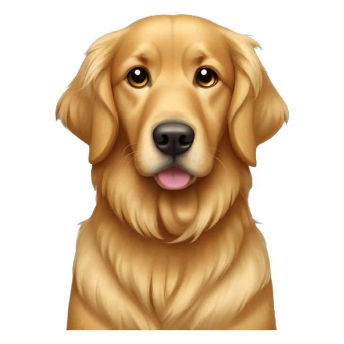 Golden retriver wearing a cozzy brown hoddy sticker