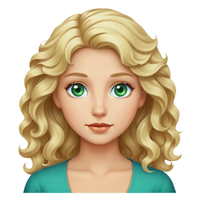 loira dos olhos verdes azulados com ondas no cabelo sticker
