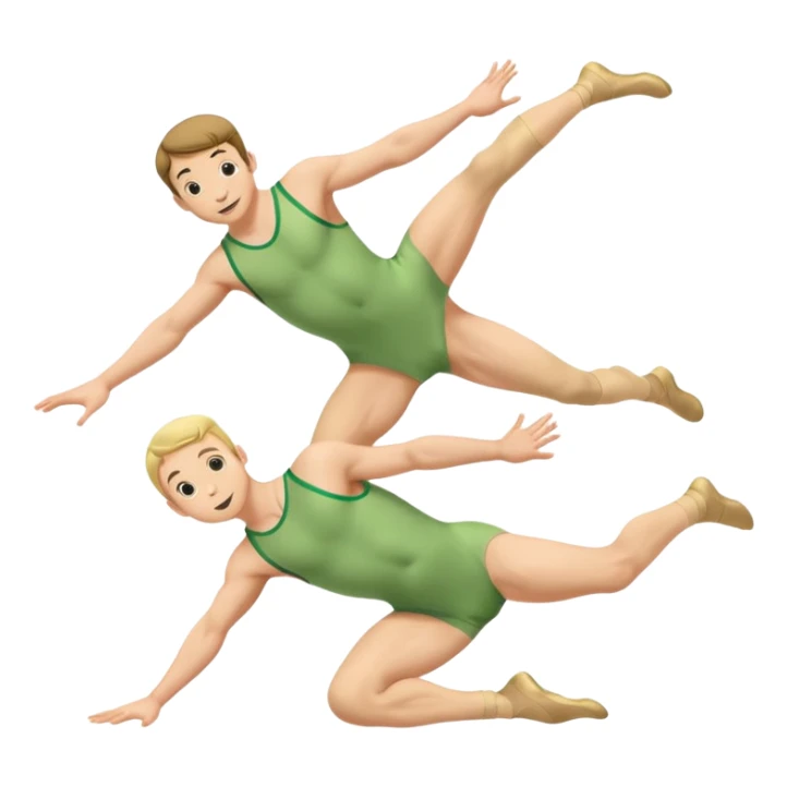 Two men playing leap frog in skin colored leotards sticker