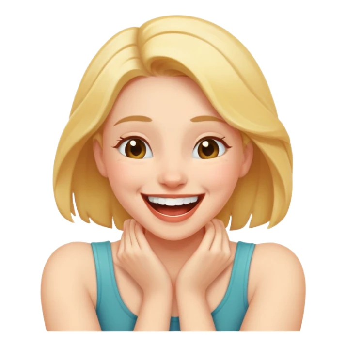 a girl with her arms around her neck laughing sticker