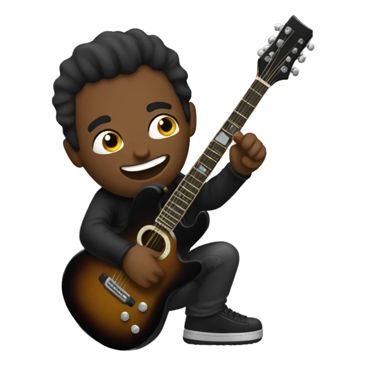 um emoji dark de uma guitarra sticker