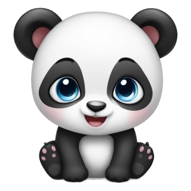 Female blue eyed baby panda in love sticker