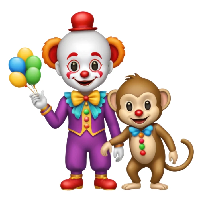 Una payasa y un mono juntos  sticker