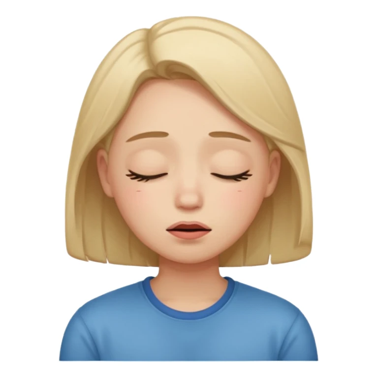 embarrassed, blushing, with closed eyes, and shaped like a traditional emoji sticker