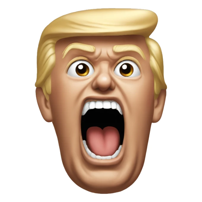 Create an emoji of trump screaming  sticker