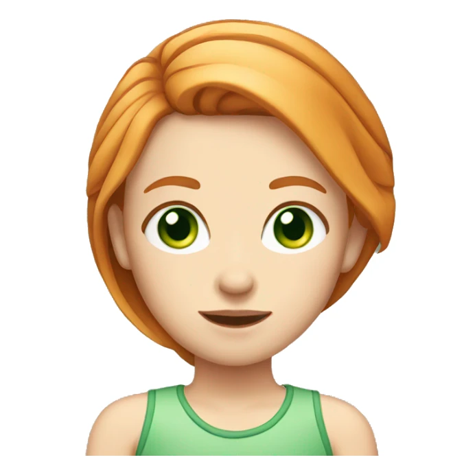Girl with straight ginger hair and green eyes sticker