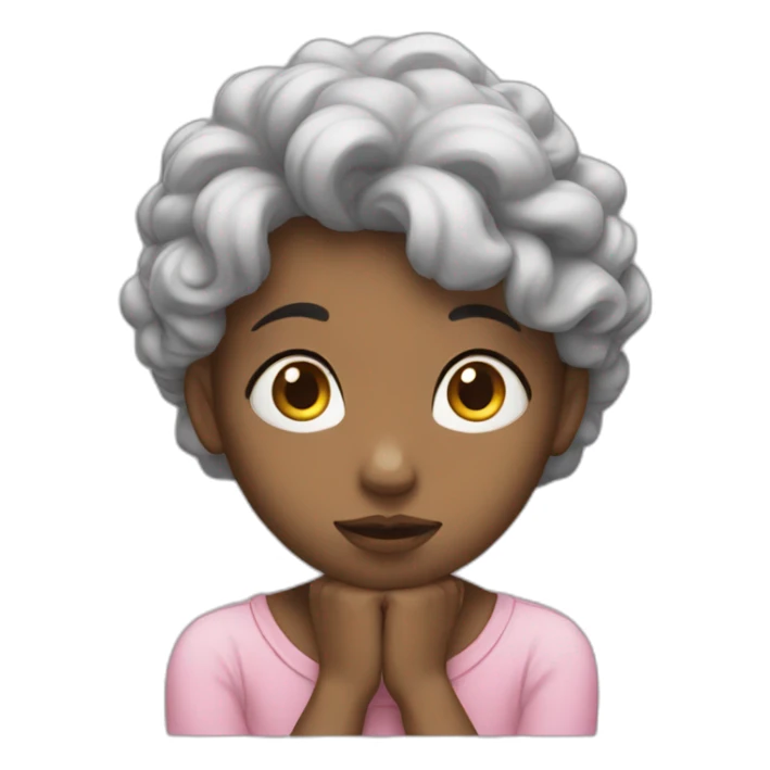 Thinking dreamy girl head on hands sticker