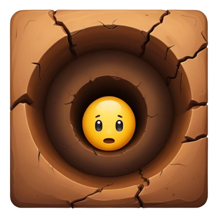 A deep hole or pit in the ground, often symbolizing a gap, depression, or an area of concern in a larger environment sticker