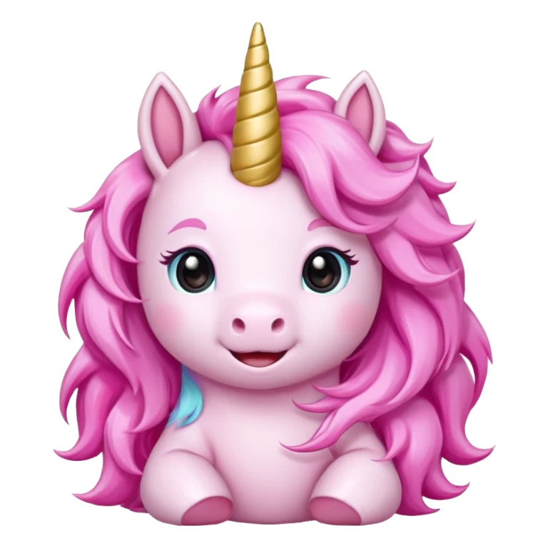 Cute happy anime pink baby unicorn 
 sticker