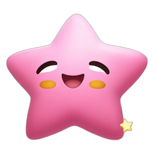 clean cute happy Kirby with a golden star emote sticker
