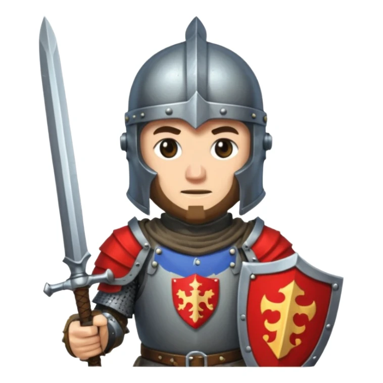 give me medieval knight with a helm, and he has a gauntlet holding a sword. style can be a bit pixelated /8bit sticker