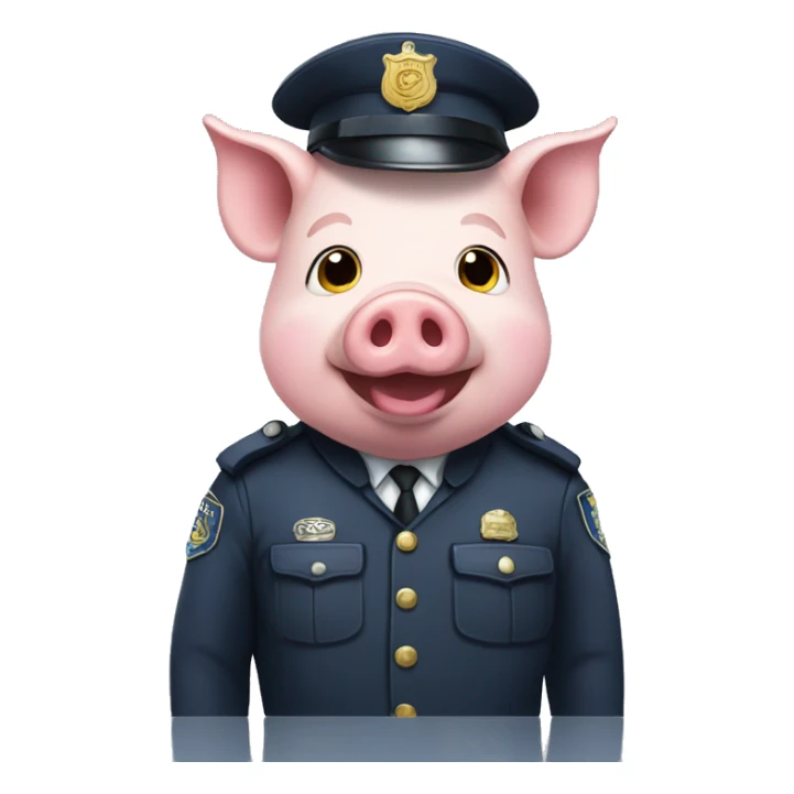pig in a policeman's costume sticker
