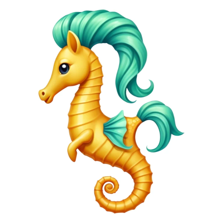 seahorse with pony tail sticker
