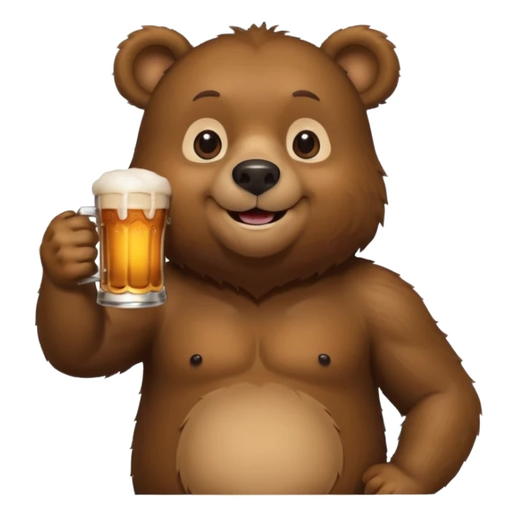 bear toasting with a pint of beer sticker