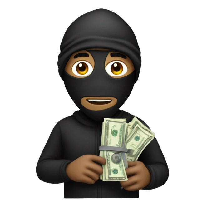 Robber with a bag of money  sticker