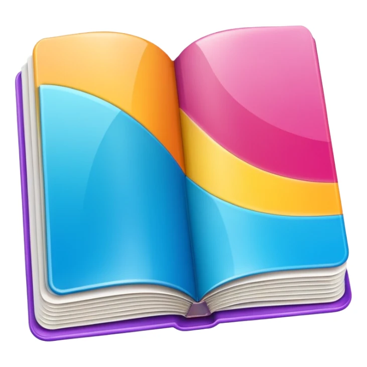 emoji of empty open colored magazine sticker