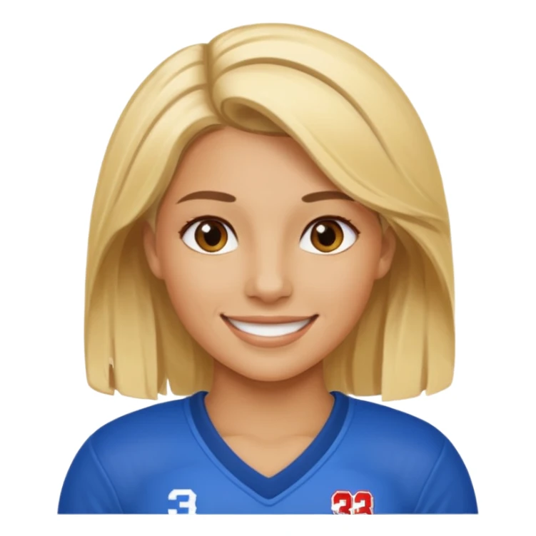 blonde female football player wearing number 33 sticker