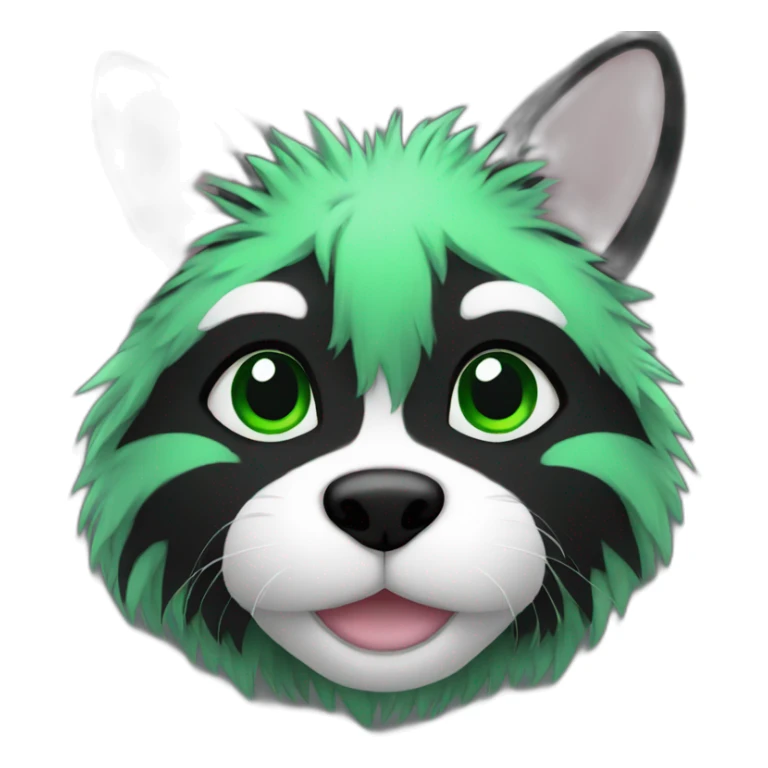 furry black and green sticker