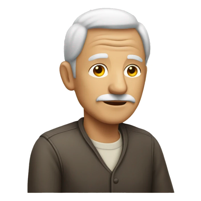 Older man with head in hand sticker
