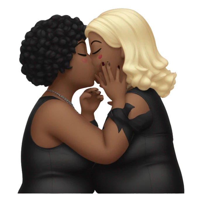 plus size women kissing, goth, aesthetic sticker