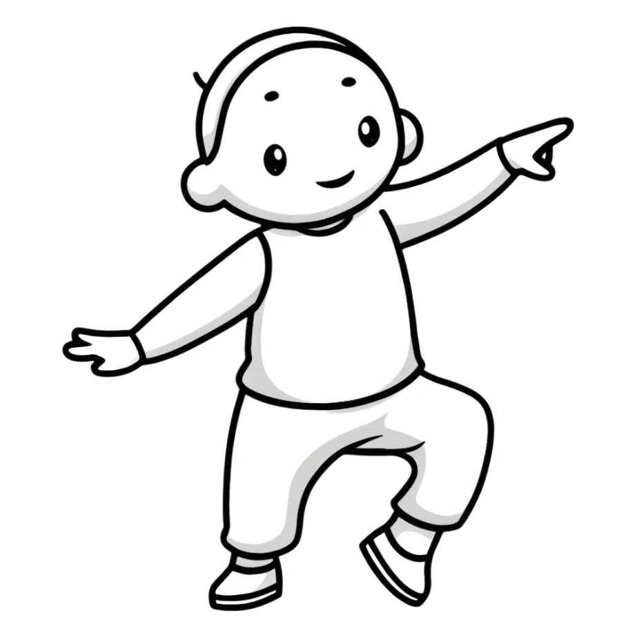 cartoon figure dancing with happy Friday energy sticker