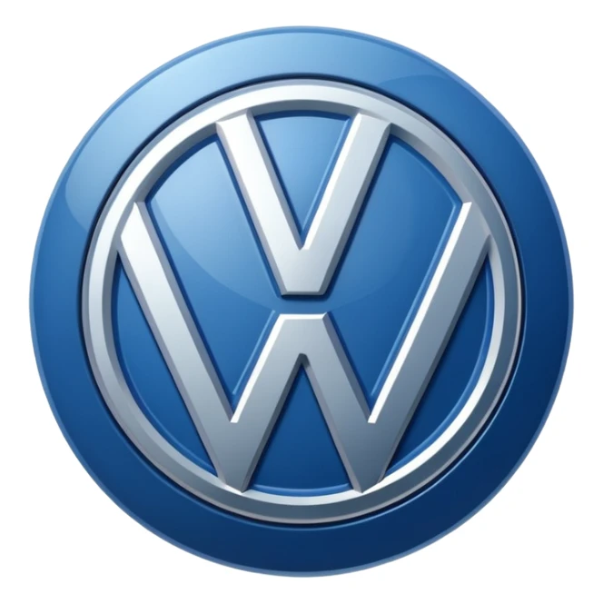 blue and white Volkswagen logo sticker